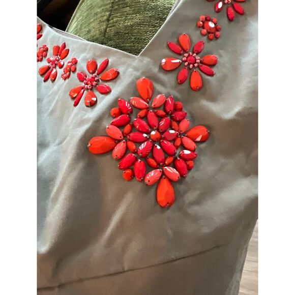 NWT Boden size 6 beige dress with red beading - Picture 3 of 5